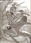 anthro anthrofied breasts cloud cutie_mark duo feathered_wings feathers female horn interspecies male male/female nipples pen&ink pillow princess royalty scales sex tail wings purplegriffin friendship_is_magic hasbro my_little_pony mythology princess_luna_(mlp) dragon equid equine mammal mythological_creature mythological_equine mythological_scalie scalie winged_unicorn 2012 black_and_white hi_res monochrome