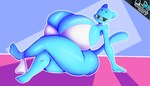 anthro big_breasts big_butt blue_body blue_fur breasts butt clothed clothing female fur huge_breasts hyper hyper_breasts looking_at_viewer mature_anthro mature_female panties panties_down partially_clothed simple_background smile solo tail underwear underwear_down thiccbuns cartoon_network the_amazing_world_of_gumball nicole_watterson domestic_cat felid feline felis mammal digital_media_(artwork) hi_res