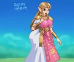 big_breasts big_butt breasts butt clothed clothing female huge_butt humanoid_pointy_ears not_furry pointy_ears rear_view solo derpyharpy nintendo the_legend_of_zelda princess_zelda humanoid hylian 2d_animation 6:5 animated frame_by_frame short_playtime