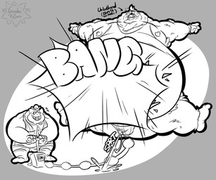 air_inflation anthro arm_tuft balls_outline bang_(sound_effect) barefoot beard belly big_belly bite biting_lip blush bodily_fluids bottomwear boxer_briefs bulge clothing cum cum_in_clothing cum_in_underwear cum_stain cum_through_clothing cum_through_underwear detailed_bulge duo ejaculation elbow_tuft expansion facial_hair feet floating footwear fur genital_fluids genital_outline hair hairy hose hose_inflation huge_belly inflation male male/male moobs navel nipples obese overweight overweight_anthro overweight_male popping pump shirt simple_background smile socks tank_top teeth text topwear tuft underwear vest wet wet_clothing wet_underwear gorochuinboxers nintendo pokemon gor_(gorochuinboxers) smokey_(gorochuinboxers) generation_1_pokemon generation_3_pokemon gengar pokemon_(species) slaking 2025 6:5 absurd_res digital_drawing_(artwork) digital_media_(artwork) english_text hi_res monochrome sketch