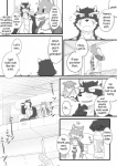 anthro canid canine canis chest_tuft clothing comic cotton_(artist) dialogue domestic_dog english_text food fur greyscale male mammal monochrome natsume_(tooboe_bookmark) nitobe text tooboe_bookmark tuft