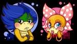 accessory blue_hair blush bow_ribbon claws duo female hair hair_accessory hair_bow hair_ribbon heart_symbol lipstick makeup male orange_body ribbons dai-quartu mario_bros nintendo koopaling ludwig_von_koopa wendy_o._koopa koopa scalie alpha_channel brother_(lore) brother_and_sister_(lore) sibling_(lore) sister_(lore)