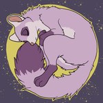 ambiguous_gender anthro curled_up eyes_closed feet fluffy fur hindpaw male paws pink_body pink_fur pink_nose purple_body purple_fur simple_background sleeping solo tide_wolfia lyric_(tide_wolfia) domestic_ferret mammal mustelid musteline true_musteline weasel 1:1