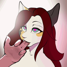 anthro blue_eyes bodily_fluids brown_hair duo female female_focus finger_in_mouth finger_suck foreplay fur hair hand_in_mouth heart_symbol male male/female markings mouth_play multicolored_body saliva solo_focus spots spotted_body spotted_fur spotted_markings sucking suggestive niktarin domestic_cat felid feline felis mammal 1:1 animated digital_media_(artwork) hi_res