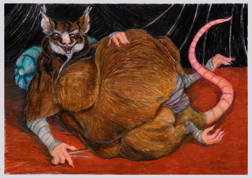 4_fingers anthro belly big_belly biped border brown_body brown_fur chopsticks ear_tuft feet fingers fur hand_on_belly humanoid_hands looking_at_viewer lying male multicolored_body multicolored_fur obese obese_male on_back open_mouth open_smile overweight overweight_male pillow pink_nose prehensile_feet purple_border red_eyes smile solo toes tuft wraps sssilver teenage_mutant_ninja_turtles teenage_mutant_ninja_turtles_(2012) master_splinter brown_rat mammal murid murine rat rodent 2015