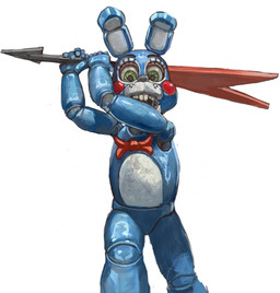 anthro bow_tie electric_guitar green_eyes guitar lenses looking_at_viewer machine male musical_instrument plucked_string_instrument solo string_instrument teeth mossa five_nights_at_freddy's five_nights_at_freddy's_2 scottgames toy_bonnie_(fnaf) animatronic lagomorph leporid mammal rabbit robot digital_media_(artwork) hi_res