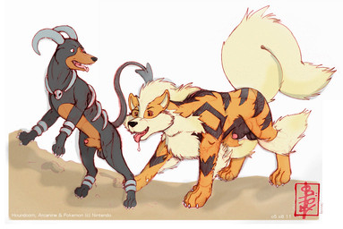 animal_genitalia anus balls duo feral genitals licking lipstick makeup male male/male presenting sheath tongue fennec_(artist) nintendo pokemon arcanine canid canine generation_1_pokemon generation_2_pokemon houndoom mammal pokemon_(species) peeking sketch