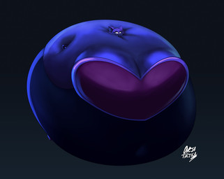 anthro armor belly belly_expansion big_belly big_breasts big_cheeks black_background black_bodysuit black_clothing black_eyeshadow black_nose black_skinsuit blue_body blue_inner_ear blueberry_inflation body_inflation bodysuit breast_expansion breastplate breasts cheek_expansion clothing expansion eyelashes eyeshadow female footwear hair huge_belly huge_breasts huge_cheeks hyper hyper_belly hyper_breasts hyper_inflation immobile inflation makeup navel_outline pink_breastplate pink_clothing pink_footwear pink_shoes purple_ears purple_eyes purple_hair shoes simple_background skinsuit smile solo spherical_inflation swollen_cheeks three-quarter_view tight_clothing oveja-tactica sega sonic_the_hedgehog_(series) rouge_the_bat bat mammal 2025 absurd_res colored digital_media_(artwork) hi_res shaded signature