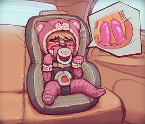 anal anal_penetration anthro bad_parenting bdsm blush bodily_fluids bondage bondage_gear bondage_gloves bound buttplug car car_seat cloth_diaper clothed clothing costume diaper dildo dildo_in_ass dildo_in_vagina dildo_insertion dildo_plug female footed_sleeper fur gag gagged genitals hair handwear inside_car inside_vehicle loli object_in_ass pacifier pacifier_gag penetration plug_(sex_toy) seat sex_toy sex_toy_in_ass sex_toy_in_vagina sex_toy_insertion sitting solo submissive submissive_female tears toddler vaginal vaginal_penetration vehicle vibrator vulva young young_anthro young_female skidoo canid canine mammal digital_media_(artwork)