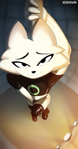 anthro biped black_boots black_clothing black_footwear boots bulge clothing dancing depth_of_field fisheye_lens footwear foreshortening fur high-angle_view latex looking_at_viewer male navel pole pole_dancing shoes solo white_body white_fur vexyfursure nine_sols red_candle_games yi_(nine_sols) felid feline mammal solarian absurd_res digital_media_(artwork) full-length_portrait hi_res portrait