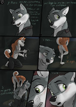 abandoned_building anthro backsack balls biped bulge butt clothing duo ears_back ears_up embarrassed fur genitals green_eyes holding_object looking_at_another looking_back male male_anthro nude orange_body orange_fur perineum pivoted_ears provocative text undressing wolfyalex96 alex_(wolfyalex96) leo_(wolfyalex96) alaskan_malamute canid canine canis domestic_dog mammal nordic_sled_dog spitz wolf hi_res spanish_text translated