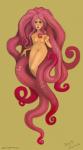 breasts featureless_crotch female hair looking_at_viewer not_furry nude pink_hair pseudo_hair solo surprise tentacle_hair tentacles stringmouse humanoid marine