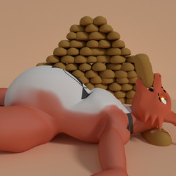 anthro belly biped black_body black_markings black_scales bread eating food glowing glowing_eyes lying male markings multicolored_body multicolored_scales nude on_back open_mouth red_body red_scales scales sharp_teeth simple_background solo stuffing tan_background teeth white_body white_scales yellow_eyes digitalfurbelow bandai_namco digimon digimon_(species) guilmon scalie 1:1 2015 3d_(artwork) digital_media_(artwork)
