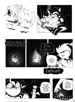 aged_up anthro biped breasts cheek_tuft clothed clothing dialogue duo ear_piercing eyebrow_piercing facial_piercing facial_tuft female fire gauged_ear hair humanoid_hands looking_at_another magic magic_user male medium_breasts night nose_piercing open_mouth piercing short_hair solo speech_bubble standing surprised teeth text tongue tuft horemheb dungeons_and_dragons hasbro wizards_of_the_coast alex_(horemheb) zeke_(horemheb) canid canine fox mammal mephitid skunk 2025 absurd_res black_and_white comic digital_drawing_(artwork) digital_media_(artwork) english_text hi_res monochrome multiple_scenes