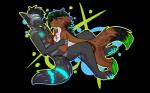 abstract_background anthro cjk_character cuddling duo empty_eyes female fur glowing male male/female neon romantic romantic_couple simple_background transparent_background nezuney punky raycoon canid canine canis domestic_dog mammal wolf 16:10 absurd_res alpha_channel hi_res widescreen