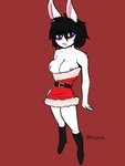 anthro areola big_breasts blush breasts clothing dress embarrassed female holidays huge_breasts nipples solo rifykoh christmas jessy_walkers hare lagomorph leporid mammal mountain_hare rabbit 3:4 hi_res