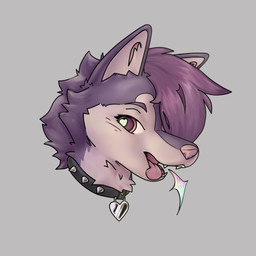 anthro black_jewelry black_necklace female fur gem_of_colors gesture grey_background happy inner_ear_fluff jewelry looking_at_viewer metal_heart necklace nordic open_mouth open_smile pink_body pink_eyes pink_fur pink_inner_ear pink_mouth pink_nose puple_eyebrows puple_eyes puple_hair purple_body purple_fur rhombus_of_colors simple_background sled smile smiling_at_viewer solo solo_focus spiked_necklace star_of_colors teeth_showing tongue tongue_out tuft kadeki kadeki_(character) canid canine canis domestic_dog husky hybrid mammal nordic_sled_dog spitz wolf 1:1 bust_portrait detailed digital_drawing_(artwork) digital_media_(artwork) digital_painting_(artwork) hi_res icon painting_(artwork) portrait