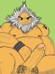 balls barazoku beard biceps facial_hair foreskin genitals male musclegut muscular muscular_male nude pecs penis solo aji_arts nintendo the_legend_of_zelda darunia goron hi_res