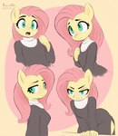 anthro clothed clothing eyebrows eyelashes female frown fully_clothed green_eyes hair long_hair looking_at_viewer nun_habit open_mouth pink_hair religious_clothing smile solo teeth azuretto friendship_is_magic hasbro my_little_pony fluttershy_(mlp) equid equine horse mammal pony 2024 absurd_res artist_name hi_res