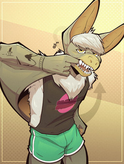 anchor anthro big_ears bottomwear clothing fangs finger_in_mouth hotpants male plus_symbol shirt shorts solo tank_top tattoo teeth teeth_showing topwear hypnof0xx echo_(game) echo_(series) echo_project micha_(echo) bat mammal microbat pallid_bat vesper_bat yangochiropteran hi_res