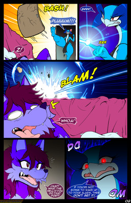 alarm_clock angry anthro bedding blanket blue_body blue_scales bodily_fluids breasts clock clothing cross-popping_vein door duo fangs female fur furniture genitals glowing glowing_eyes gynomorph intersex multicolored_body multicolored_fur non-mammal_breasts nude penis pillow purple_body purple_fur red_eyes scales sleeping solo sound_effects speech_bubble teeth text thick_thighs tongue two_tone_body two_tone_fur viroveteruscy warning_cream_filled blueberry_jam_(viroveteruscy) plum_(viroveteruscy) canid canine canis mammal reptile scalie wolf 2026 absurd_res comic digital_media_(artwork) english_text hi_res