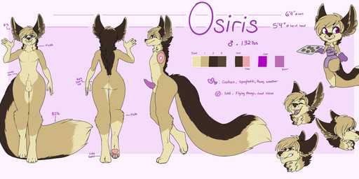 animal_genitalia animal_penis anthro balls big_tail biped canine_genitalia canine_penis erection femboy fur genitals hair knot long_tail looking_at_viewer male nude penis sheath side_view smile solo tail text thick_thighs turnaround wide_hips redpixie osiris_henschel canid canine mammal absurd_res english_text hi_res model_sheet