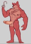 abs biceps big_penis erection flexing fur genitals humanoid_genitalia humanoid_penis looking_at_viewer male muscular open_mouth penis red_body red_fur simple_background solo yellow_eyes unrealrui five_nights_at_freddy's scottgames foxy_(fnaf) canid canine fox mammal sketch