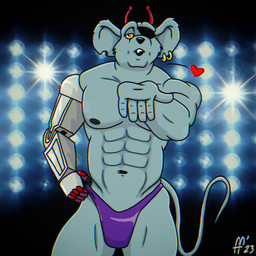 Rating: q
ID: 5655219
Date: 2025-06-20 08:50:04 -0400
Status: pending
Score: 0
2023 5_fingers abs alien antennae_(anatomy) anthro biker_mice_from_mars biped black_nipples black_nose blowing_kiss buckteeth clothing cybernetic_arm cybernetic_limb digital_drawing_(artwork) digital_media_(artwork) ear_piercing ear_ring eye_patch eyewear fabfelipe fingers front_view fur grey_body grey_fur heart_symbol hi_res humanoid_hands looking_at_viewer male mammal modo_(bmfm) mouse murid murine muscular muscular_anthro muscular_male narrowed_eyes navel nipples notched_ear pecs piercing pinup pose purple_clothing purple_thong purple_underwear red_eyes ring_piercing rodent solo tail teeth thong underwear yellow_sclera post #5655219