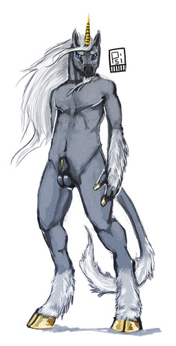 animal_genitalia anthro athletic athletic_anthro athletic_male balls blue_eyes cloven_hooves facial_hair fully_sheathed fur genitals goatee grey_body grey_fur hair hooves horn looking_at_viewer male male_anthro mane nude nude_anthro nude_male sheath simple_background solo standing tail white_background white_hair i-psilone mythology lord_equus equid equine mammal mythological_creature mythological_equine unicorn 2015