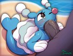 anthro anthro_on_feral anthro_penetrating anthro_penetrating_feral balls beach bestiality big_penis black_eyes blue_body blue_fur blush bodily_fluids clothing dress duo erection faceless_anthro faceless_character faceless_male fellatio female female_penetrated feral feral_penetrated fin fur genitals grey_balls grey_penis hand_on_leg hand_on_penis hand_on_thigh huge_penis kneeling looking_at_another looking_up looking_up_at_partner male male/female male_penetrating male_penetrating_female oral outside penetration penile penis pink_pupils pupils saliva sand sex tail tail_fin white_body white_clothing white_dress white_fur miso_souperstar nintendo pokemon ambiguous_species brionne generation_7_pokemon pokemon_(species) 2025 absurd_res digital_drawing_(artwork) digital_media_(artwork) hi_res