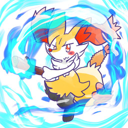 :3 ambiguous_anthro ambiguous_gender anthro biped blue_fire blush blush_stickers colored_fire digitigrade dipstick_tail fire food front_view holding_object holding_stick looking_at_viewer markings mouth_closed no_pupils object_in_tail on_one_leg shrimp_(food) simple_background snout solo standing stick tail tail_markings three-quarter_view annyui0611 nintendo pokemon braixen canid generation_6_pokemon mammal pokemon_(species) 1:1 2024 digital_drawing_(artwork) digital_media_(artwork) full-length_portrait hi_res japanese_description portrait translated_description