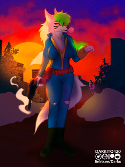 anthro border breasts female fur hair looking_at_viewer smile solo darkito420 fallout five_nights_at_freddy's five_nights_at_freddy's:_security_breach microsoft scottgames steel_wool_studios roxanne_wolf canid canine canis mammal scalie wolf 2023 3:4 digital_drawing_(artwork) digital_media_(artwork) hi_res watermark