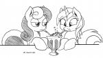 beverage drinking duo eye_contact female feral fur hair horn looking_at_another joey-darkmeat snapai friendship_is_magic hasbro my_little_pony mythology bonbon_(mlp) lyra_heartstrings_(mlp) earth_pony equid equine horse mammal mythological_creature mythological_equine pony unicorn 16:9 2014 animated black_and_white monochrome short_playtime widescreen