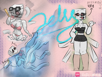 black_eyes block_head bright_eyes clothing eyewear female feminization goggles muscular personification raised_leg restraints simple_background smile solo square_head straitjacket summer swimming swimwear tentacles white_body delisbertan microsoft minecraft mojang xbox_game_studios happy_ghast_(minecraft) humanoid 4:3