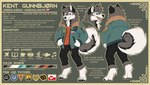 anthro clothing flag fur hand_in_pocket jacket male patch_(fabric) pockets simple_background solo standing tail text topwear auveiss canid canine canis domestic_dog husky mammal nordic_sled_dog spitz digital_media_(artwork) english_text