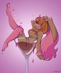 anthro breasts container cup drinking_glass female fur glass glass_container glass_cup hair heart_symbol in_container in_cup nipples nude pink_body pink_fur solo sunken_seat up_and_over wine_glass zombiate nintendo pokemon generation_4_pokemon lopunny pokemon_(species) shiny_pokemon hi_res