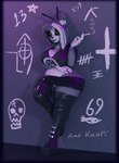alternative_fashion anthro band_shirt big_breasts black_lips boots bracelet breasts chopsticks_in_hair cigarette clothed clothing colored_nails ear_piercing ear_ring eyewear female footwear genitals glasses goth graffiti graffiti_on_wall green_eyes green_nails hand_under_breast huge_breasts ineffective_clothing jewelry latex latex_clothing latex_legwear latex_thigh_highs leaning_on_wall legwear lips looking_at_viewer makeup nails navel necklace nipple_outline no_underwear piercing pussy pussy_peek ring ring_piercing running_makeup shoes solo thick_thighs thigh_boots thigh_highs unimpressed wide_hips siakstuff blizzard_entertainment warcraft ame_kaori bear giant_panda mammal pandaren 3d_(artwork) absurd_res digital_media_(artwork) hi_res