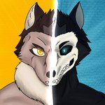 antares_lagos_de_muertos black_body blue_eyes bone brown_body heterochromia male neck_tuft skull skull_head solo tuft yellow_eyes antares_alexanyel mexican_mythology canid canine canis humanoid mammal mexican_wolf nahual wolf 1:1 low_res