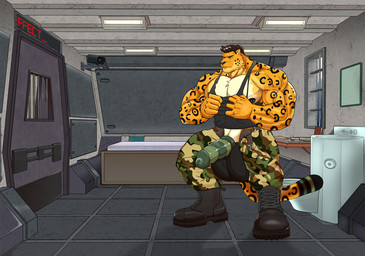 anthro balls big_balls big_penis boots clothing footwear genitals huge_balls huge_penis hyper hyper_balls hyper_genitalia hyper_penis male muscular penis prison ribbed_penis shoes solo tail flasker goldeneyeuro kai_tak_(goldeneyeuro) felid jaguar mammal pantherine 2026