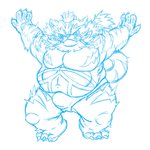 anthro belly bulge clothing kemono male overweight overweight_anthro overweight_male simple_background solo underwear white_background mofumofuninja sengoku_puzzle raiden_shin'emon felid mammal pantherine tiger 1:1 2020 hi_res