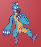 anthro balls beak belt blush feathers feet foot_focus genitals male muscular muscular_anthro muscular_male nude open_mouth penis smile solo tapering_penis winged_arms wings dregadude breath_of_the_wild nintendo the_legend_of_zelda kass_(tloz) avian bird rito hi_res sketch