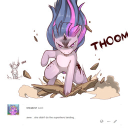 action_pose anthro cracked_ground cutie_mark debris determined duo dust female feral flowing_mane fur highlights_(coloring) horn landing looking_at_viewer male mane motion_lines pink_highlights pose purple_body purple_eyes purple_fur purple_mane rainbow simple_background text three-point_landing tumblr_ask unicorn_horn white_background white_sclera cold-blooded-twilight friendship_is_magic hasbro my_little_pony mythology screwball_(mlp) spike_(mlp) twilight_sparkle_(mlp) dragon equid equine mammal mythological_creature mythological_equine mythological_scalie scalie unicorn 1:1 2016 digital_drawing_(artwork) digital_media_(artwork) english_text hi_res icon