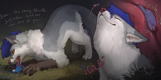 bodily_fluids cutaway dialogue digitigrade directional_arrow drooling endosoma esophagus fangs female female_feral female_pred feral feral_pred feral_prey forced fully_inside inside internal interspecies larger_feral licking neck_bulge open_mouth oral_vore paws predator/prey presenting_mouth pushing quadruped questionable_consent safe_vore saliva saliva_string sharp_teeth size_difference size_play smaller_feral snout sound_effects swallowing teeth text throat tongue tongue_out unwilling_prey vore x-ray_view eeeevio gabriel_serealia north_(gabriel_serealia) canid canine enfield fox hybrid mammal digital_media_(artwork) digital_painting_(artwork) english_text hi_res painting_(artwork) shaded