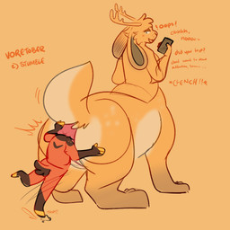 accidental_vore anal anal_head_gulp anal_penetration anal_vore anthro antlers anus big_butt blush butt duo female horn male male_pred onomatopoeia partially_inside penetration puffy_anus rear_view simple_background size_difference sound_effects text vore makar-ro makar_(makar-ro) rylide_(phietto) domestic_cat felid feline felis jackalope lagomorph leporid mammal rabbit taur 1:1 hi_res