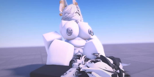 anthro bodily_fluids clothed clothing cowgirl_position cum cum_inflation cum_inside duo faceless_character faceless_male female femboy from_front_position fur genital_fluids grey_body grey_fur hair inflation male male/female messy_hair nipple_piercing nipples on_bottom on_top partially_clothed piercing sex white_body white_fur unknown_artist roblox tht_(tht) canid canine canis felid jackal mammal pantherine snow_leopard 3d_(artwork) animated digital_media_(artwork) short_playtime video