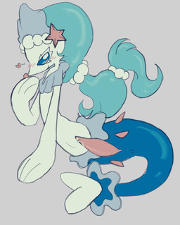 anus blue_eyes blue_hair clown_nose erection feral gem genitals hair jewelry legless long_hair male necklace pearl_(gem) pearl_necklace penis pose solo split_form tapering_penis anonymous_artist nintendo pokemon generation_7_pokemon marine merfolk pokemon_(species) primarina hi_res pinup