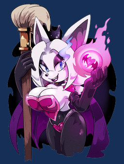 breasts brush cleavage clothed clothing female simple_background smile solo transparent_background wings unknown_artist bat mammal alpha_channel source_request