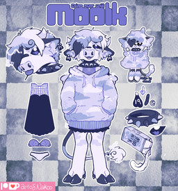 anthro clothing collar hooves horn pattern_background simple_background solo spots conditional_dnp nakoo bovid bovine cattle mammal 2023