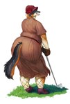 1920s anthro big_butt butt clothing dress female fishnet_clothing flower footwear gloves golf golf_ball golf_club grass handwear hat headgear headwear holding_object overweight overweight_anthro overweight_female plant shoes simple_background solo sport standing white_background cettus ilona_spruyterveldt canid canine fox mammal 2021 hi_res