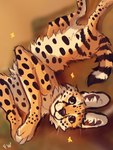 4_toes ambiguous_gender black_nose feet feral fur markings orange_body orange_fur paws smile solo spots spotted_body spotted_fur toes flashw felid feline mammal serval 2023 digital_drawing_(artwork) digital_media_(artwork) icon